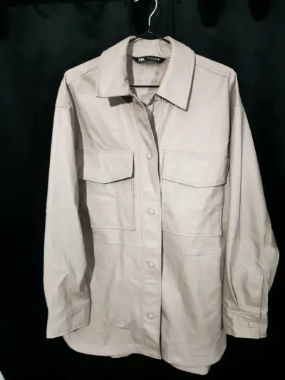 Chaqueta de cuero sintético palo rosa Zara - miniatura 1