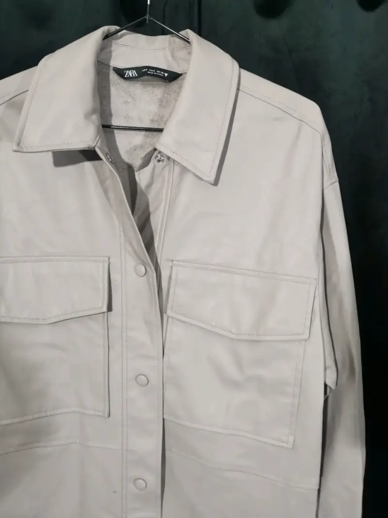 Chaqueta de cuero sintético palo rosa Zara - 5