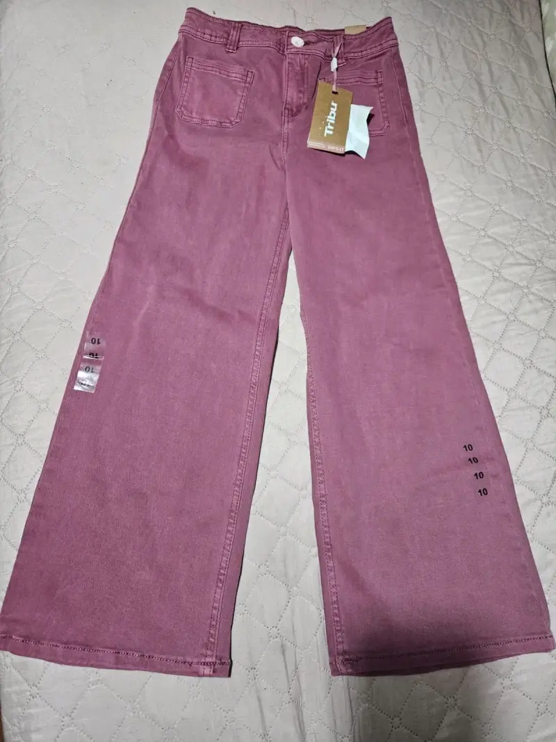 Pantalones anchos color rosa - 1