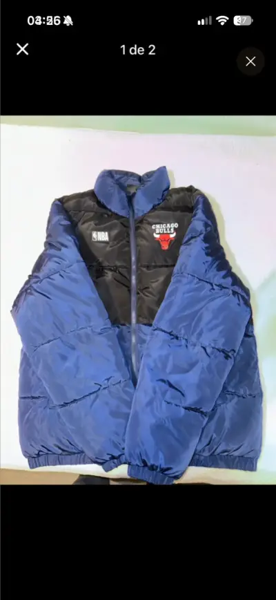 Chaqueta Puffer NBA Chicago Bulls Azul - miniatura 3