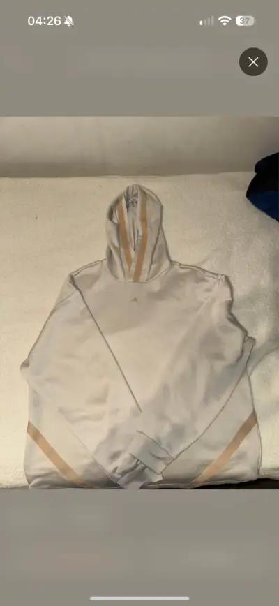 Polerón con capucha blanco Adidas para hombre - miniatura 1