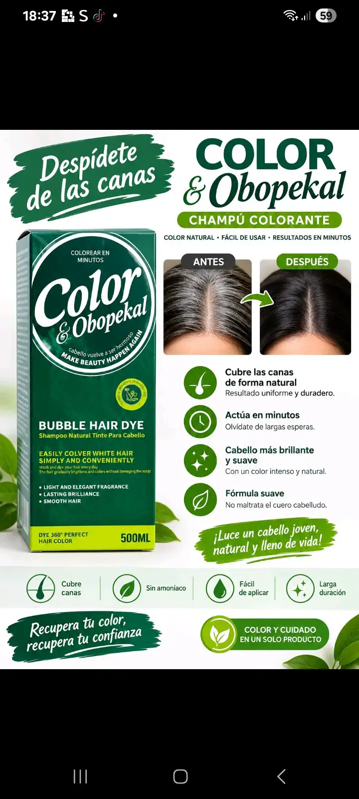 Champú Colorante Color & Obopekal 500ml
