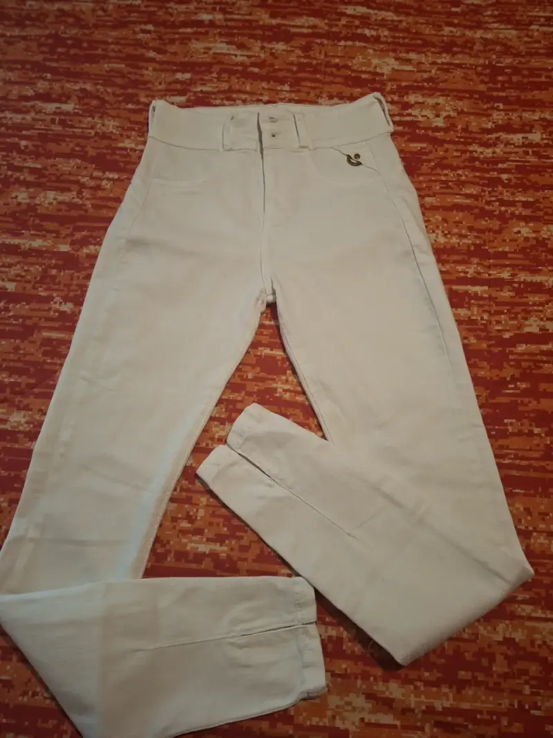 Pantalones blancos de mezclilla Amalia talla 38 - 1