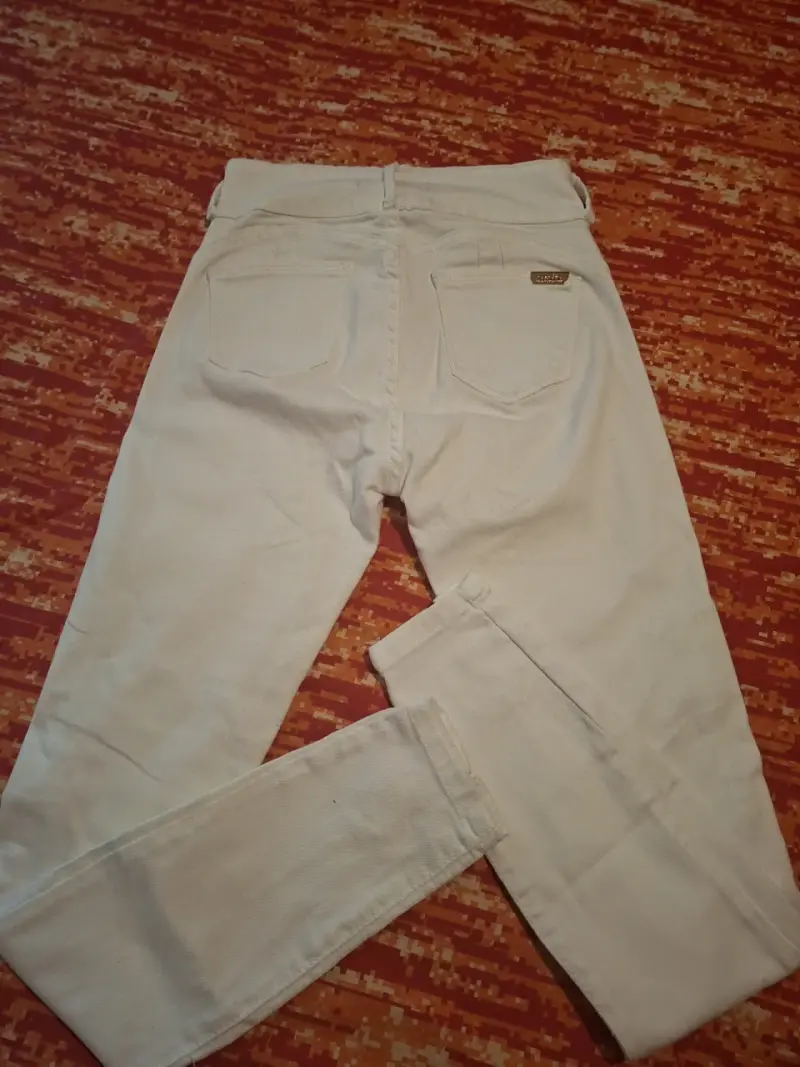 Pantalones blancos de mezclilla Amalia talla 38 - 2