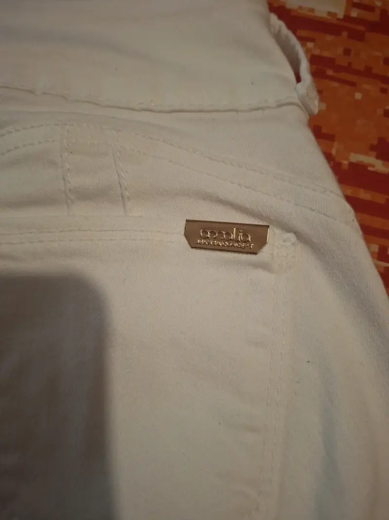 Pantalones blancos de mezclilla Amalia talla 38 - 3