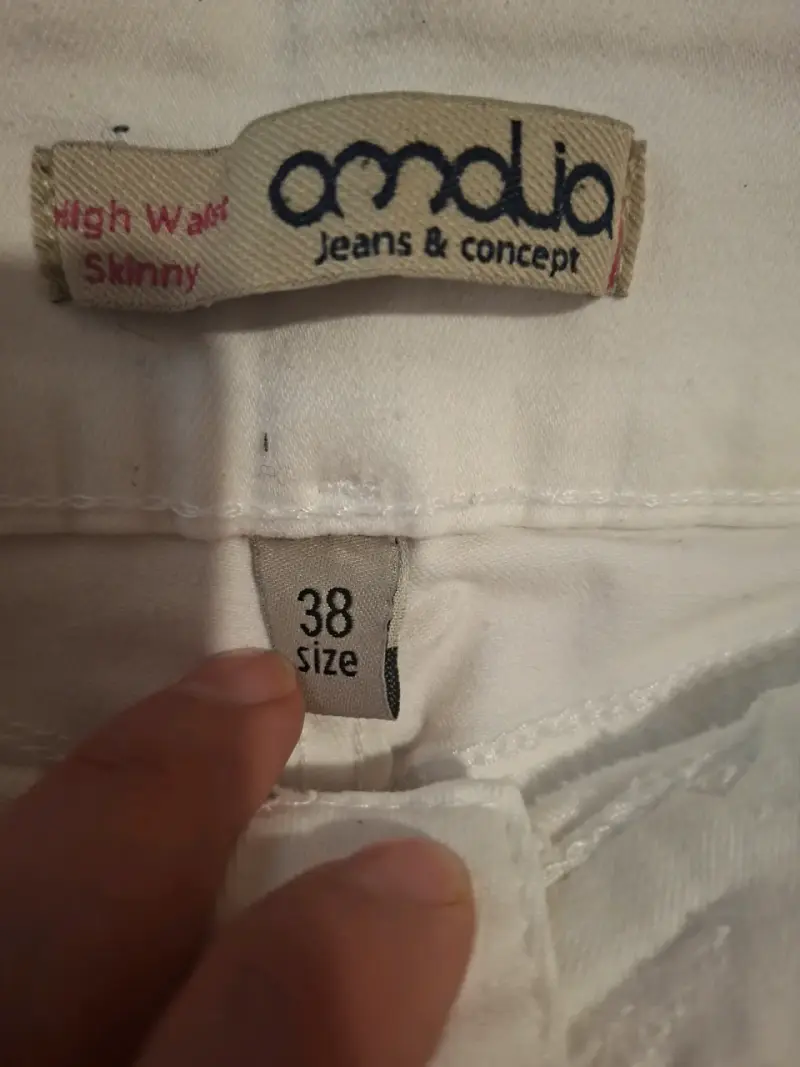 Pantalones blancos de mezclilla Amalia talla 38 - 4