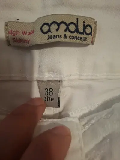 Pantalones blancos de mezclilla Amalia talla 38 - miniatura 4