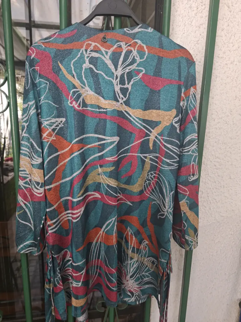 Kimono estampado multicolor talla M - 4