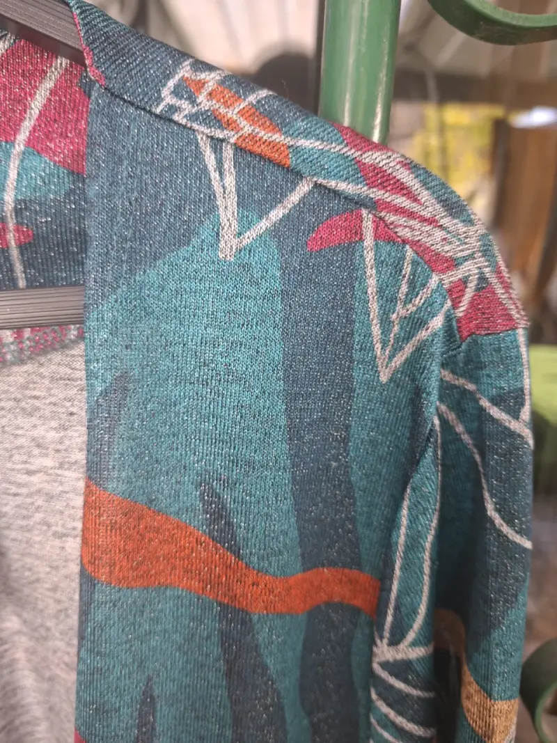 Kimono estampado multicolor talla M - 5