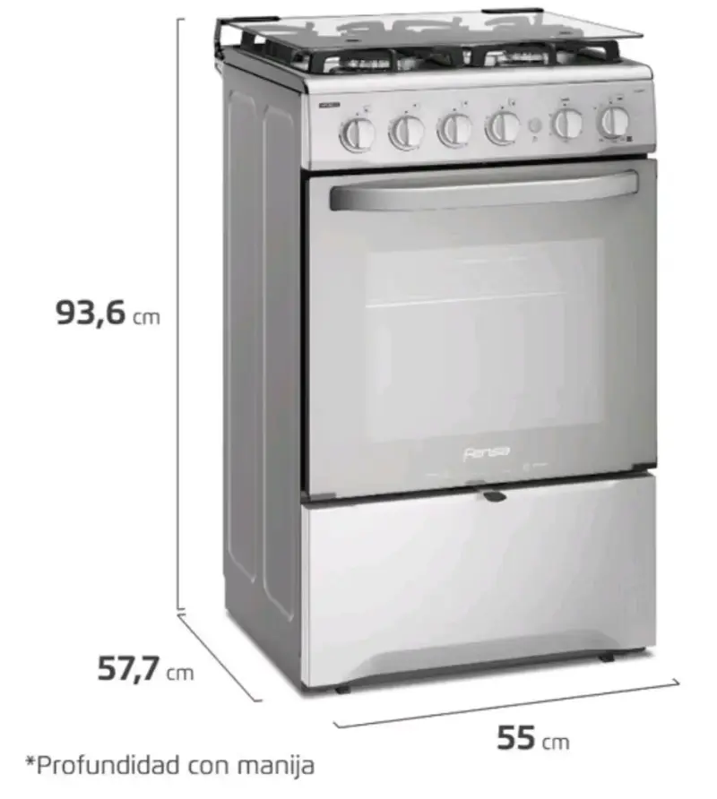 Cocina a gas Fensa 4 quemadores con horno