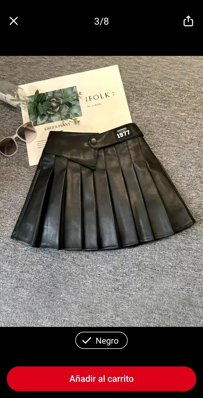 Falda corta niña talla 12 y xs negra y marrón. - 2