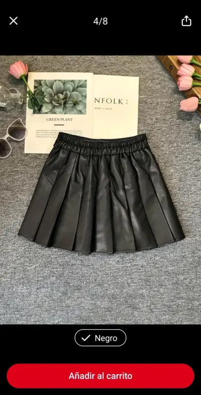 Falda corta niña talla 12 y xs  negra y marrón. - miniatura 3