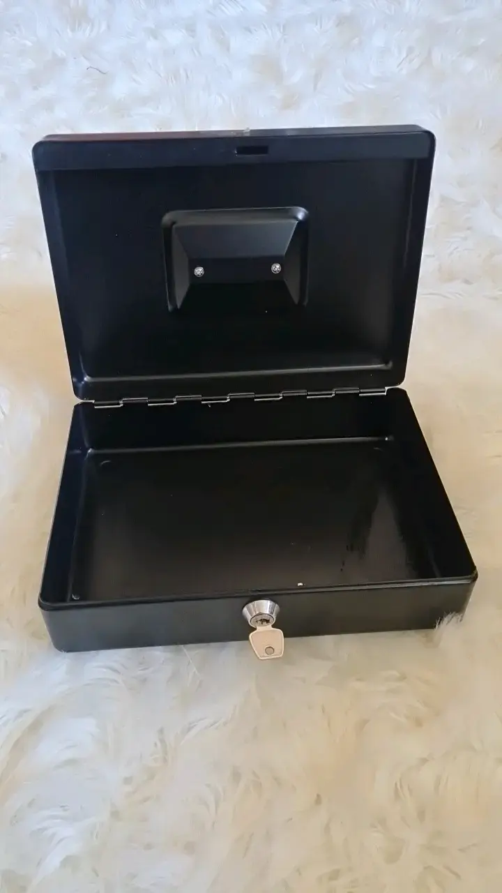 Caja de seguridad metálica con llave