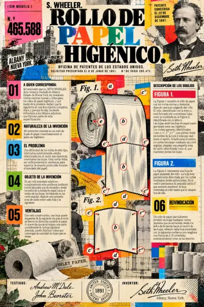 Rollo de Papel Higiénico Vintage Diseño Retro - miniatura 1