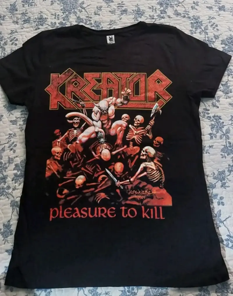 Polera negra Mujer de banda Kreator talla L - 1
