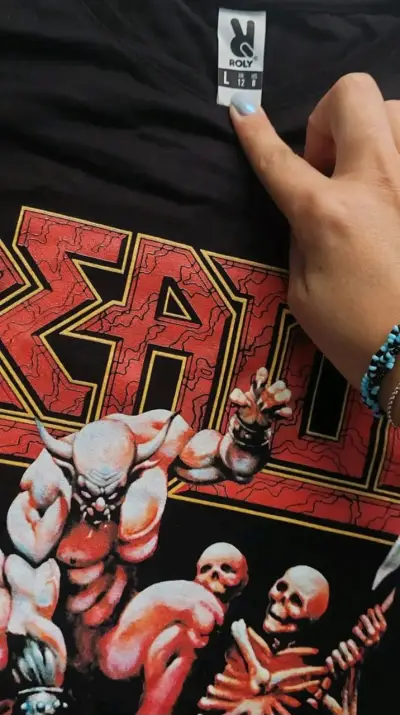 Polera negra Mujer de banda Kreator talla L - miniatura 2