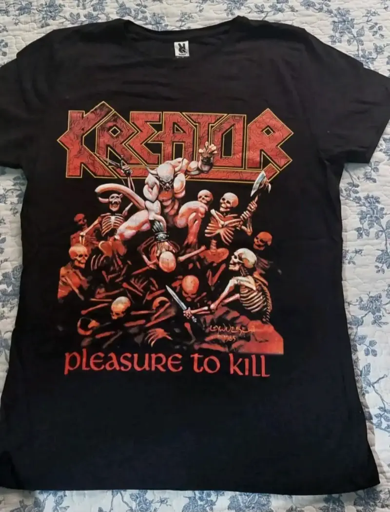 Polera negra Mujer de banda Kreator talla L - 3