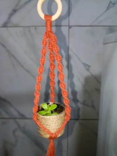colgantes de macramé, auto, con plantas suculent - miniatura 4