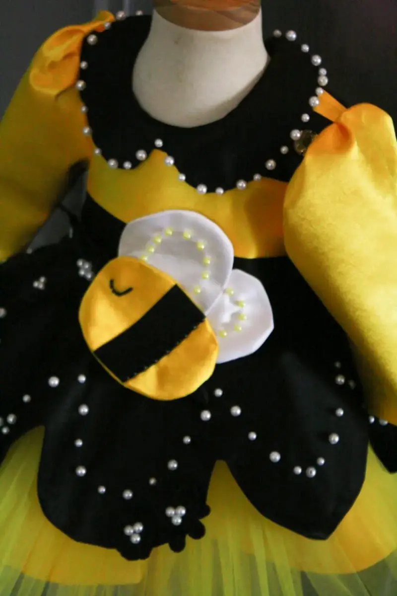 Disfraz de abeja para niña con perlas decorativas - 3