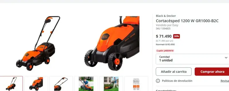 Black & Decker Cortacésped 1200 W GR1000-B2C - 3