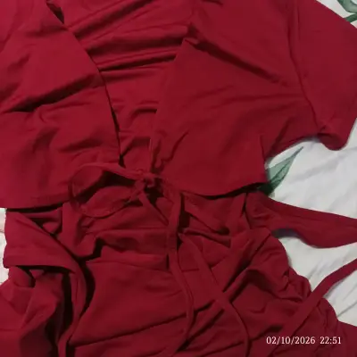 Vestido rojo con volantes Shein - miniatura 5