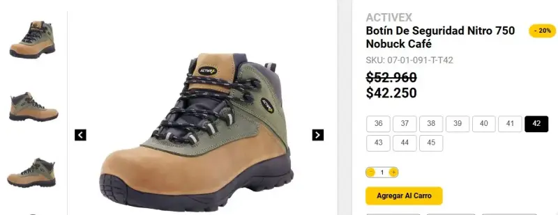 Botines de seguridad Treck Nitro 750 Nobuck talla 42 - 4