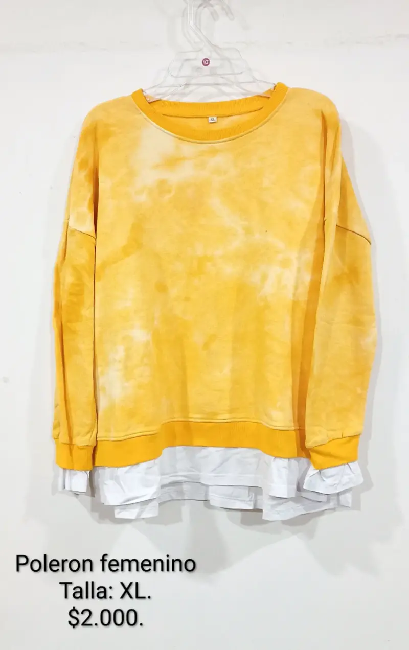 Polerón femenino amarillo talla XL