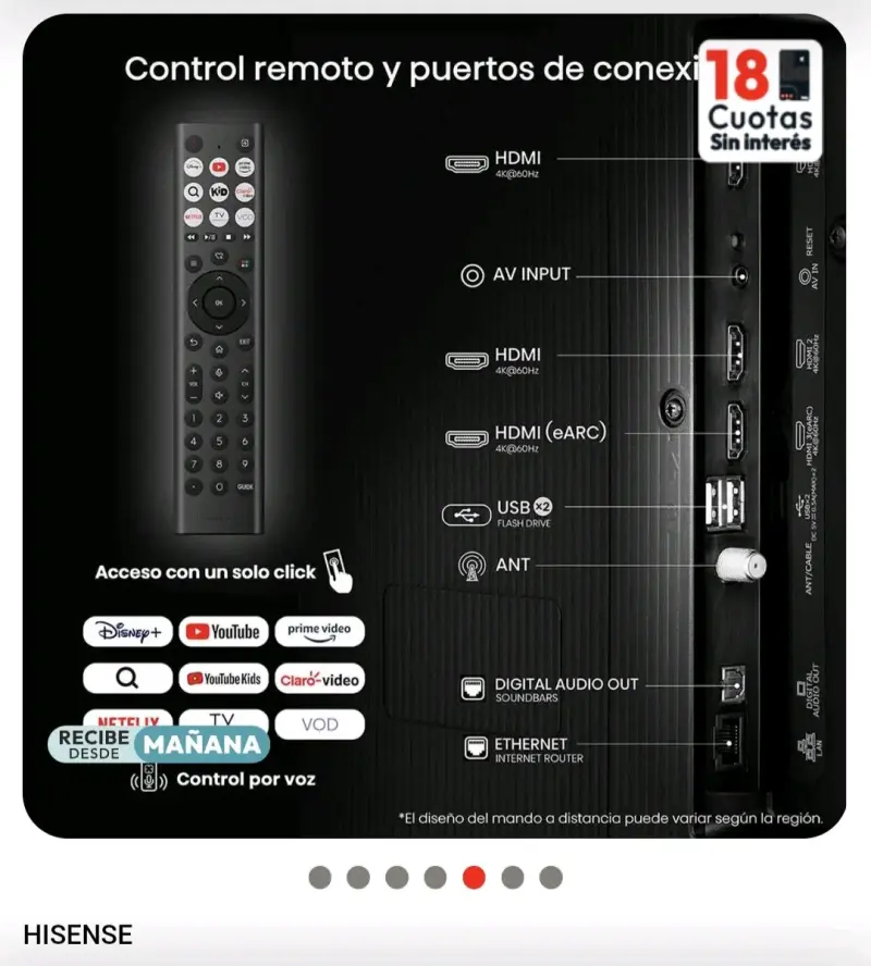 Televisor Hisense 75 pulgadas 4K UHD - 5
