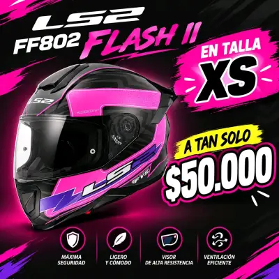 Casco LS2 FF802 Flash II Talla XS valor conversabl - miniatura 1