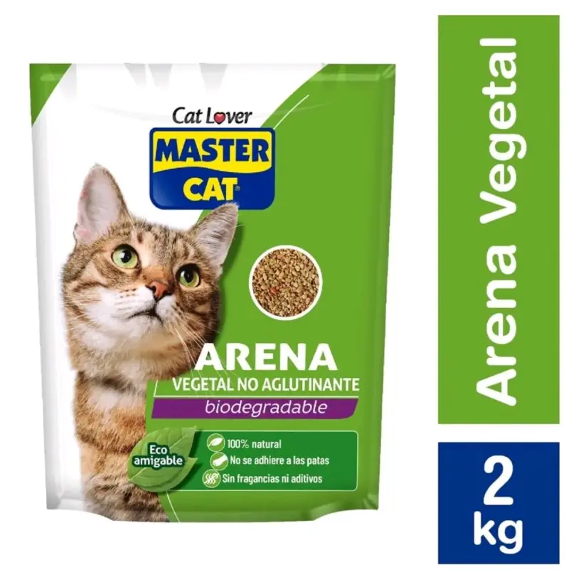 Arena Vegetal Biodegradable para Gatos Master Cat 2kg - 1