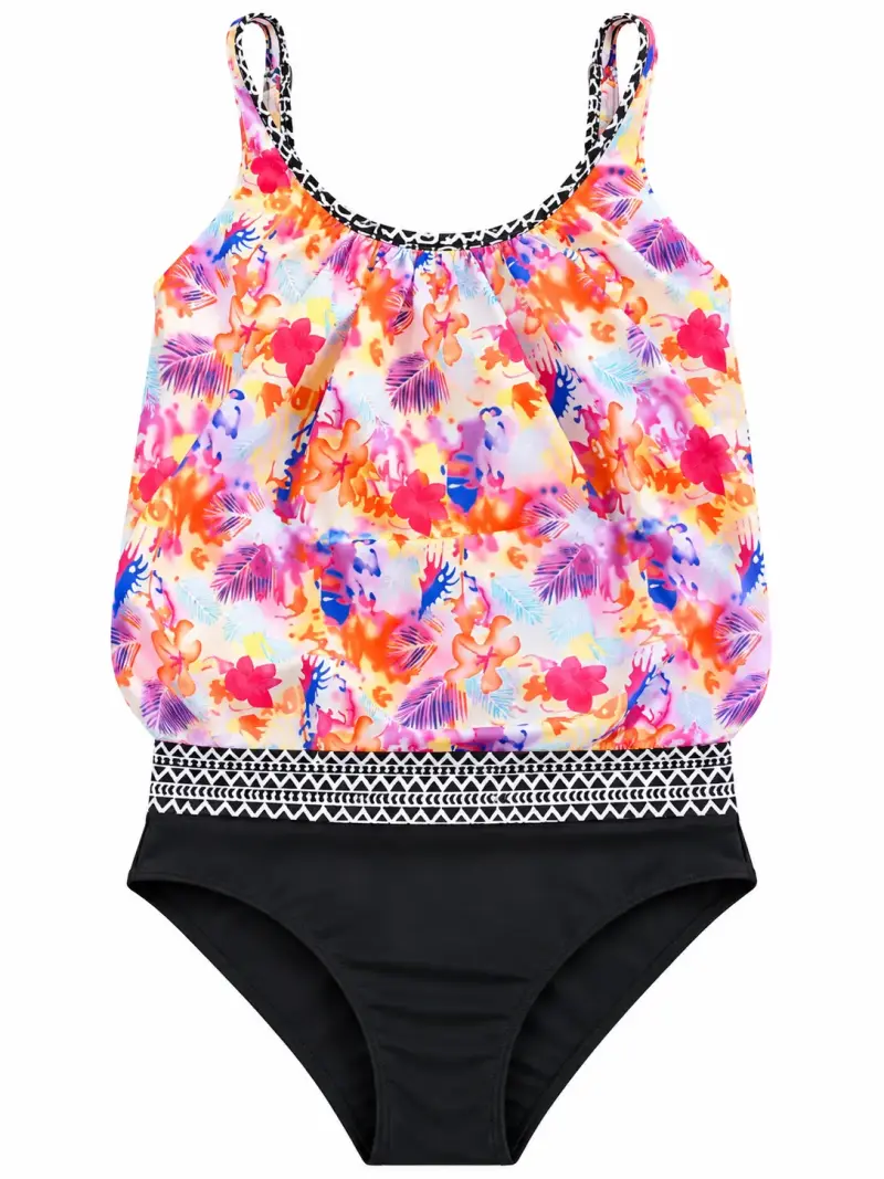 Traje de baño floral para mujer con estampado vibrante