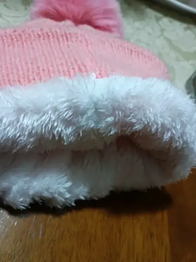 Gorro de lana rosado con pompón - miniatura 2