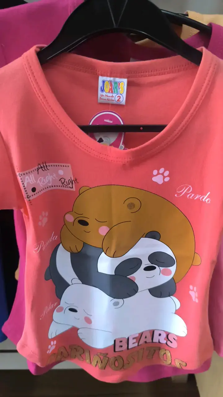 Polera infantil Joar's con diseño de osos