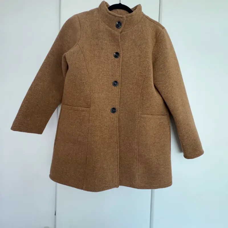 Abrigo de lana camel para mujer - 3