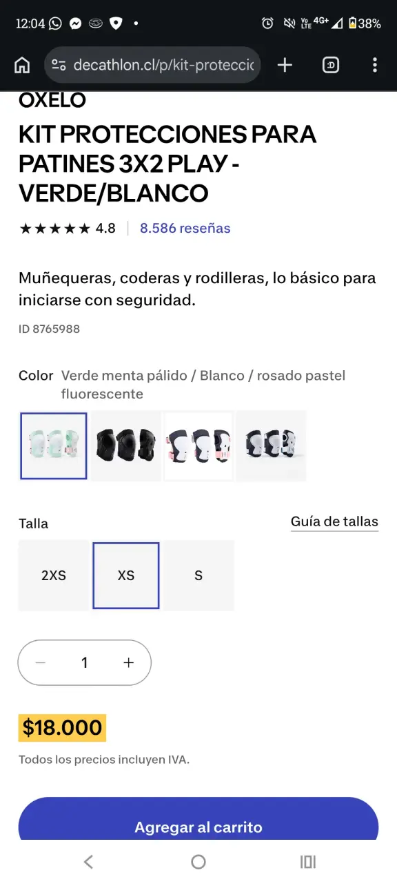 Kit protección patinaje/ciclismo/skate DECLATON - 6