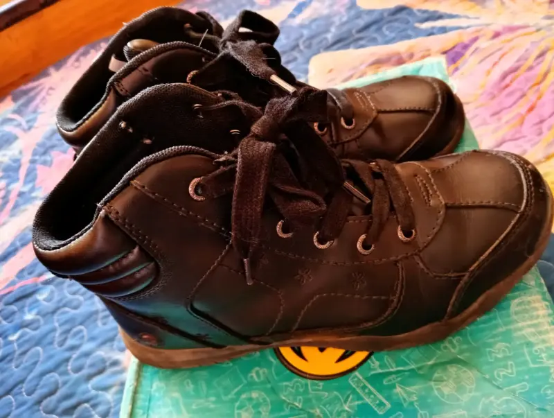 Botines de cuero negro para niña talla 34 - 2