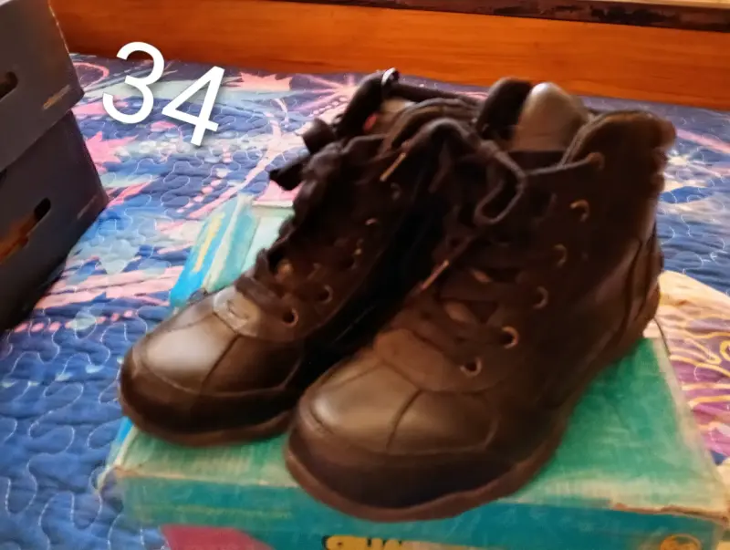 Botines de cuero negro para niña talla 34 - 4