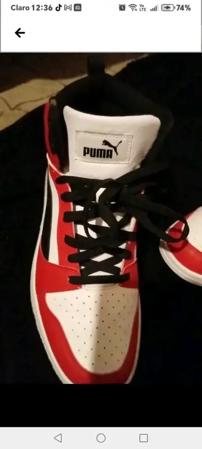 Zapatillas deportivas Puma rojas y blancas - miniatura 2