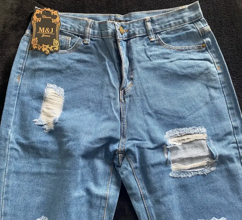 Jeans azules desgastados M&J para mujer - 2