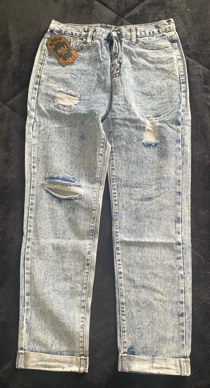 Jeans de mezclilla desgastados M&I para mujer - 1