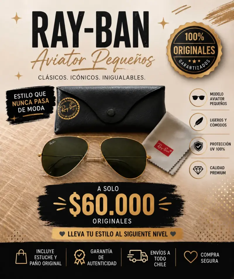 Gafas de sol Ray-Ban Aviator doradas Mujer