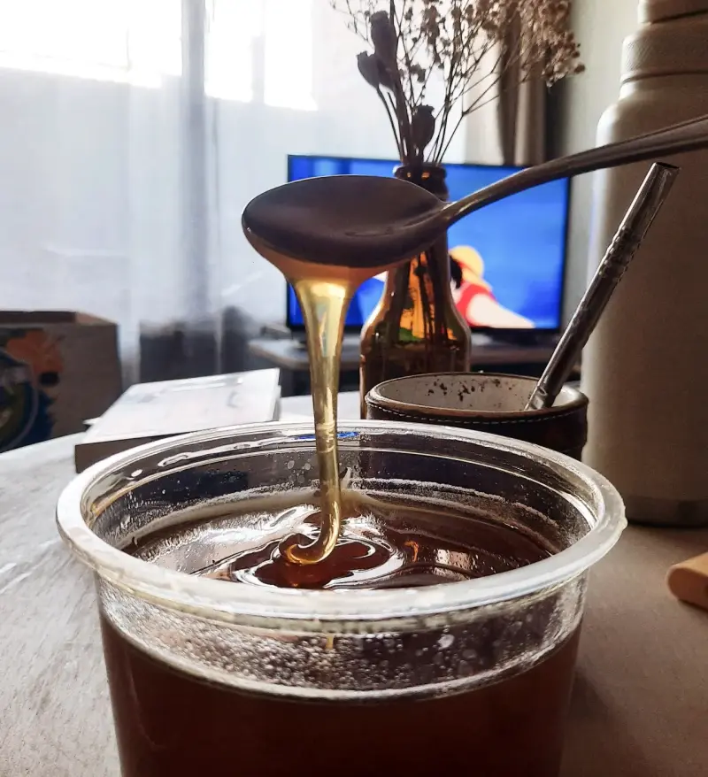 Miel de abeja natural en envase plástico