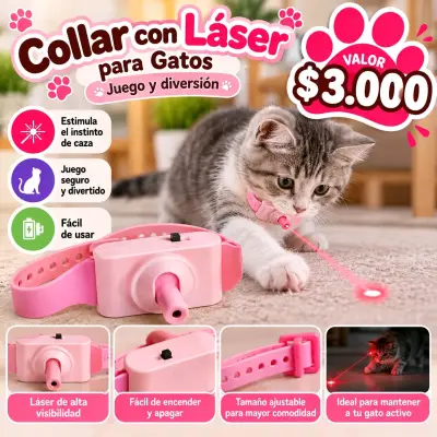 Collar con láser para gatos ajustable - miniatura 1