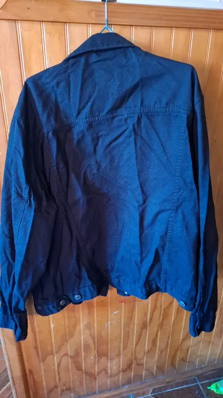 Chaqueta de mezclilla negra para mujer - 2