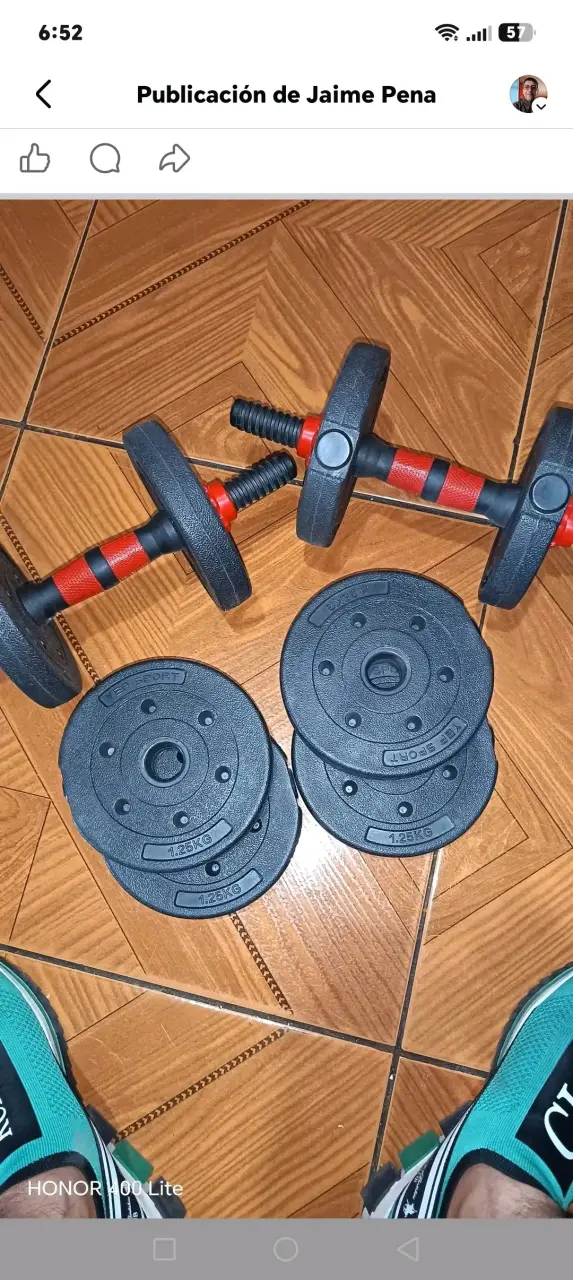 Mancuernas ajustables con discos 1.25kg