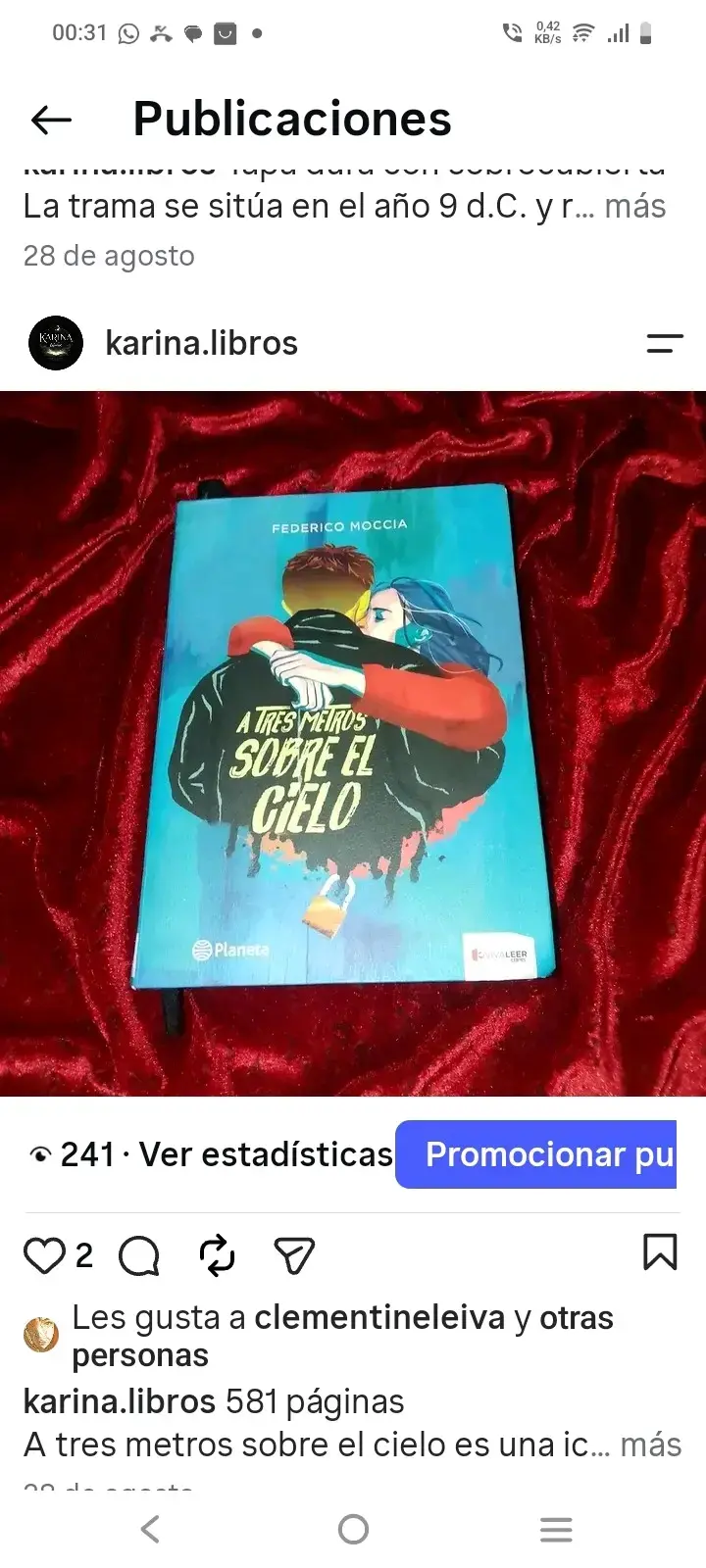 Libro 'A Tres Metros Sobre El Cielo' de Federico Moccia