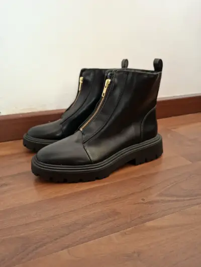 Botines de cuero negros 37 - miniatura 1