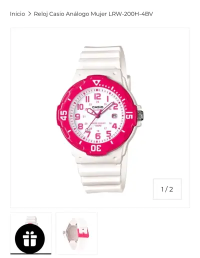 Reloj Casio Análogo Mujer Blanco y Rosa - miniatura 1
