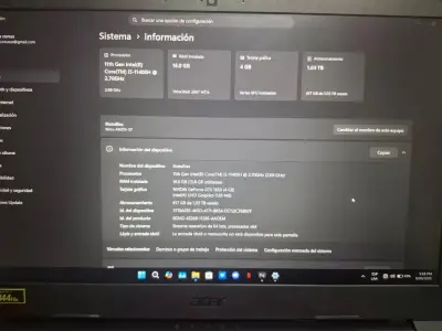 Laptop Acer Nitro 5 con Intel i5 y GTX 1650 - miniatura 2