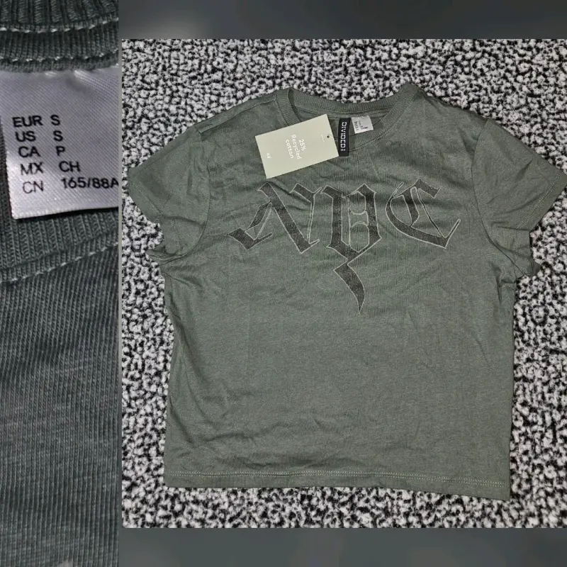 Polera verde con diseño gráfico